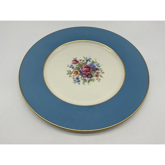LENOX Stradivarius Turquoise Blue Smooth Edge Dinner Plate Vintage USA Collectib - Picture 16 of 16